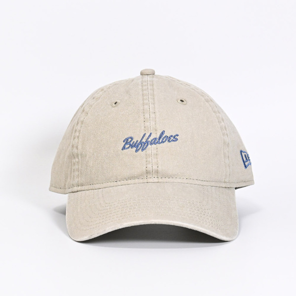 Buffaloes×NEW ERAキャップ 9TWENTY/カーシブロゴ（アシッドウォッシュ） ペプルグレー×スモーキーブルー