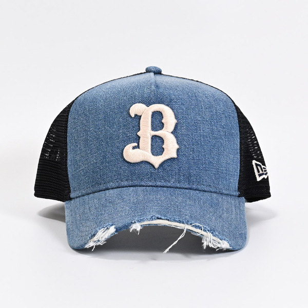 Buffaloes×NEW ERAキャップ 9FORTYメッシュ/Damaged ウォッシュドデニム